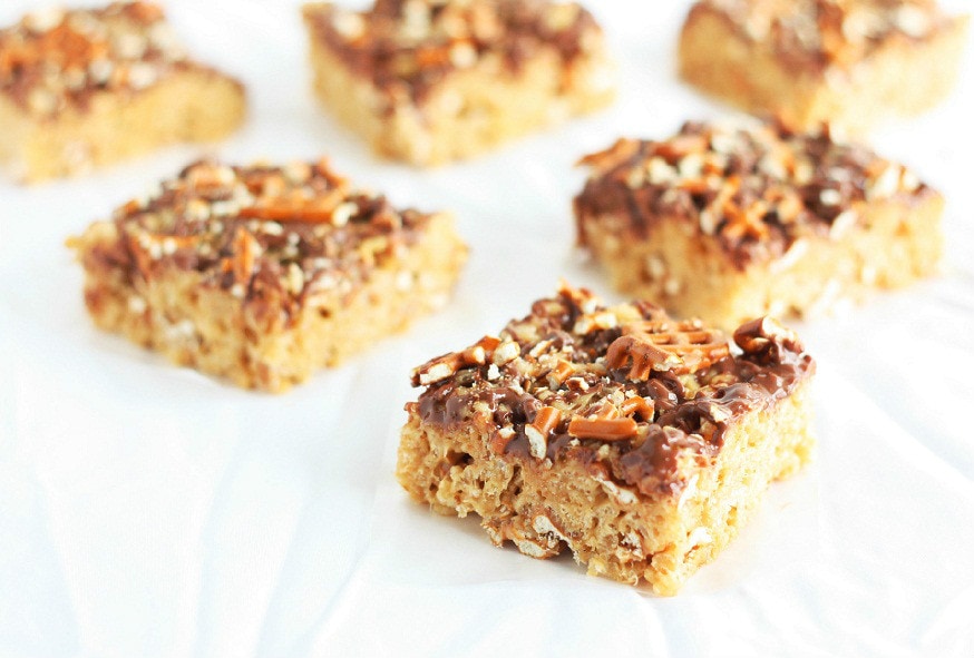 Make Addictive Peanut Butter Pretzel Rice Krispie Treats in Minutes